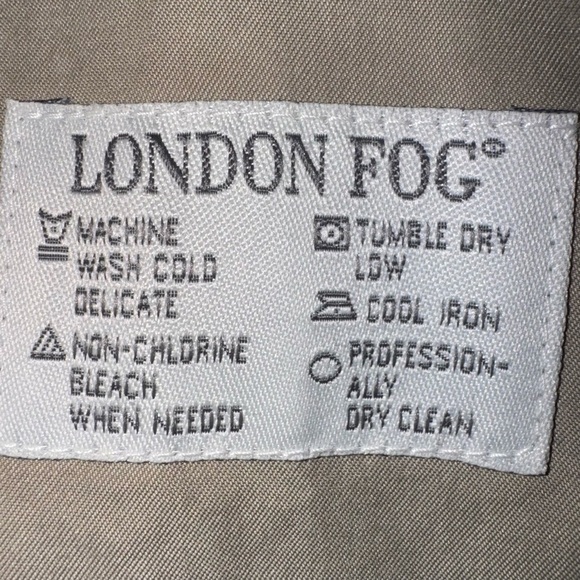 London Fog Men's Medium Regular Beige All Weather Zip Out Liner Mid Trench Coat - Picture 14 of 16